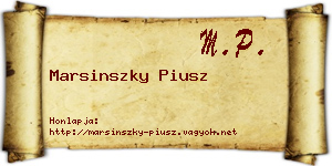Marsinszky Piusz névjegykártya